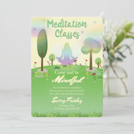 Meditationsklassen Einladung (Stehend Vorderseite)