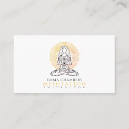 Meditationslehrer Lotus Pose Gold Mandala Visitenkarte