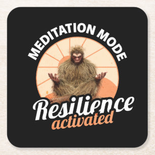 Meditationsmodus Bigfoot Belastbarkeit aktiviert Rechteckiger Pappuntersetzer