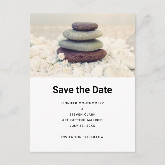 Meditative Cairn für Gesteinsteine Ankündigungspostkarte (Vorderseite)