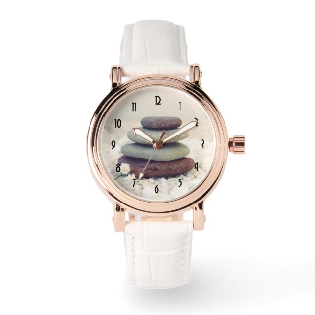 Meditative Cairn für Gesteinsteine Armbanduhr (Vorderseite)