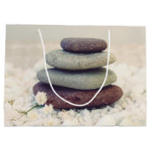 Meditative Cairn für Gesteinsteine Große Geschenktüte (Rückseite)