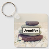 Meditative Cairn für Gesteinsteine Schlüsselanhänger (Vorderseite)