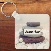 Meditative Cairn für Gesteinsteine Schlüsselanhänger (Vorderseite)