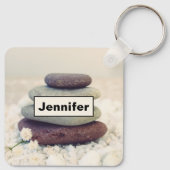 Meditative Cairn für Gesteinsteine Schlüsselanhänger (Rückseite)