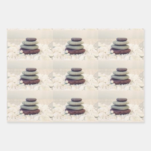 Meditative Cairn-Muster für Stacks Geschenkpapier Set (Vorderseite)