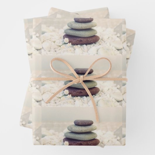 Meditative Cairn-Muster für Stacks Geschenkpapier Set (Beispiel)