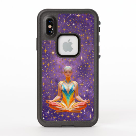 Meditative Dame & lila Sky iPhone Fälle (Rückseite)