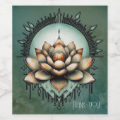 Meditative Eleganz. Exquisite Lotus-Blume Weinetikett (Einzelnes Label)