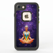 Meditative Frau & lila Himmel iPhone Case (Rückseite)