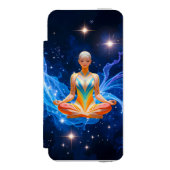Meditative Frau mit fließender Energie Incipio iPhone Geldbeutel-Hülle (Folio Vorderseite)