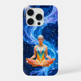 Meditative Frau mit fließender Energie iPhone 15 Pro Hülle