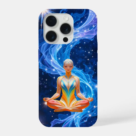 Meditative Frau mit fließender Energie iPhone Hülle (Rückseite)