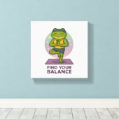 Meditative Froschkunst - Finden Sie Ihr Balance-Po Leinwanddruck (Insitu (Holzboden))