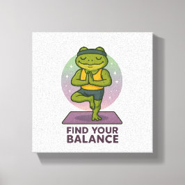 Meditative Froschkunst - Finden Sie Ihr Balance-Po Leinwanddruck