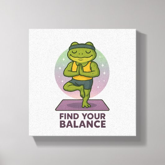 Meditative Froschkunst - Finden Sie Ihr Balance-Po Leinwanddruck (Vorderseite)