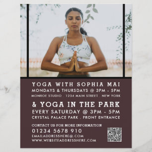 Meditative Haltung, Yoga-Klassen-Werbung Flyer