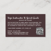 Meditative Haltung, Yoga-Lehrer Visitenkarte (Rückseite)