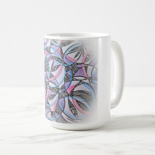 Meditative Kreise Kaffeetasse (VorderseiteRechts)