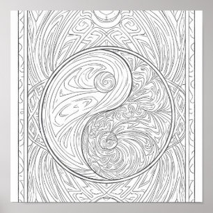 Meditative Musterkunst: Heilige Geometrie Yin Yang Poster