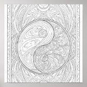 Meditative Pattern Art: Sacred Geometry Yin Yang Poster (Vorne)