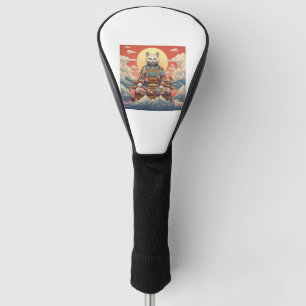Meditative Samurai Katze Eine Reise über den Fuji Golf Headcover