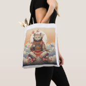 Meditative Samurai Katze Eine Reise über den Fuji Tasche (Von Nahem)