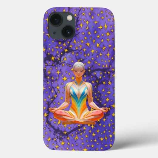 Meditative Woman und einzigartiges Star-Muster Case-Mate iPhone Hülle (Rückseite)