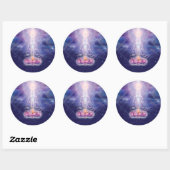 Meditator Runder Aufkleber (Blatt)