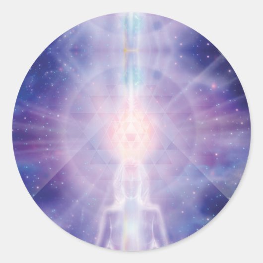 Meditator Runder Aufkleber (Vorderseite)