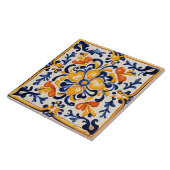 Mediteran Blauer und Gelbe Blume Sizilien Fliese (Seite)