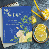 Mediteran Blue Lemon Wedding Save the Date