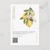 Mediteran Italien Lemon Vibrannt Wedding Details Begleitkarte (Vorderseite)