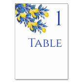 Mediteran - Lemons-Wedding Table Card Tischnummer (Rückseite)