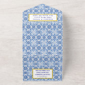 Mediteran Tiles Portugiesisch Rustikale Hochzeit All In One Einladung (Außenbereich)