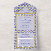 Mediteran Tiles Portugiesisch Rustikale Hochzeit All In One Einladung (Innen Boden)