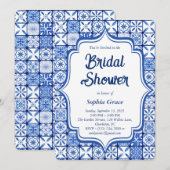 Mediteranean Blue Tile Bridal Dusche Einladung (Vorne/Hinten)