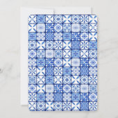 Mediteranean Blue Tile Bridal Dusche Einladung (Rückseite)