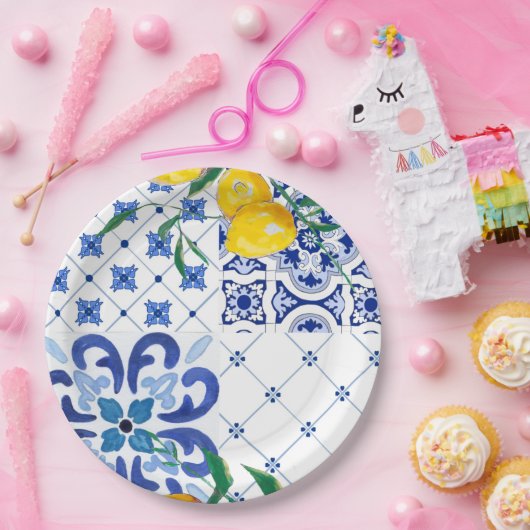 Mediterran, Amalfi-Stil, einfache Plätze Pappteller (Party)