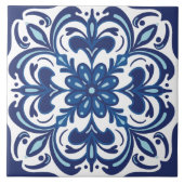 Mediterran Blauer Weiß Portugiesischer Azulejo Fliese (Vorderseite)