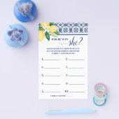 Mediterran Wo war die Brautduschenspielkarte Flyer (Einzeln)