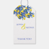 mediterran-Zitronen-Italienische Hochzeit Danke Geschenkanhänger (Rückseite)