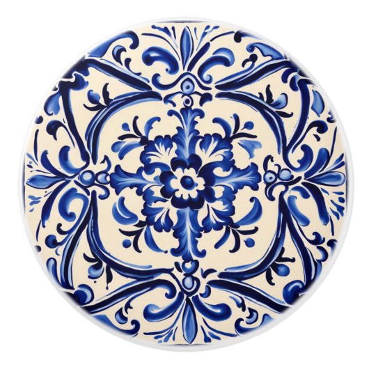 Mediterrane Abstrakte Folklore Keramikknauf (Vorderseite)