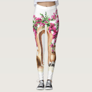 Mediterrane Architektur, Blume, Aquarell, h Leggings