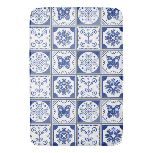 Mediterrane Blume Badematte (Vorderseite Vertikal)