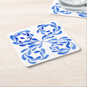 Mediterrane Blume Rechteckiger Pappuntersetzer (angewinkelt)