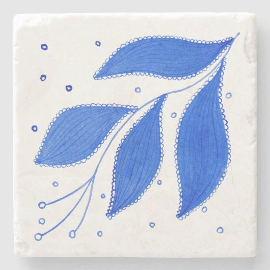 Mediterrane Blume Steinuntersetzer (Vorderseite)