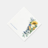 Mediterrane Blumen Dusche Cocktail Serviette (Ecke)