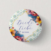 Mediterrane Blumenbride Button (Vorderseite)