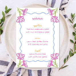 Mediterrane Bougainvillea Italienische Blumenhochz Menükarte